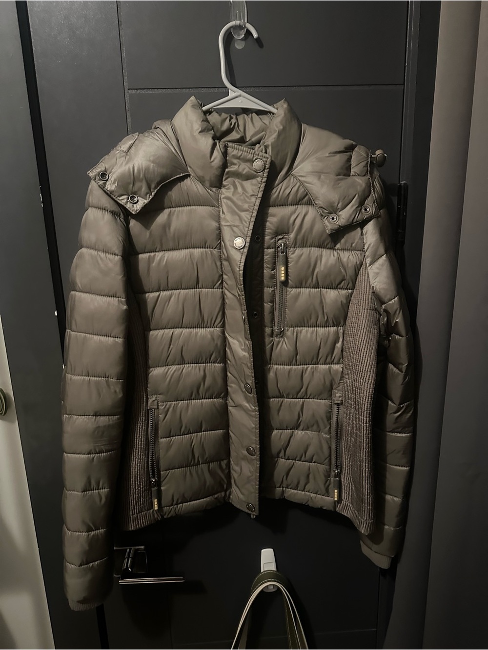 Superdry Quilted Hooded Puffer Jacket - Taupe/Olive